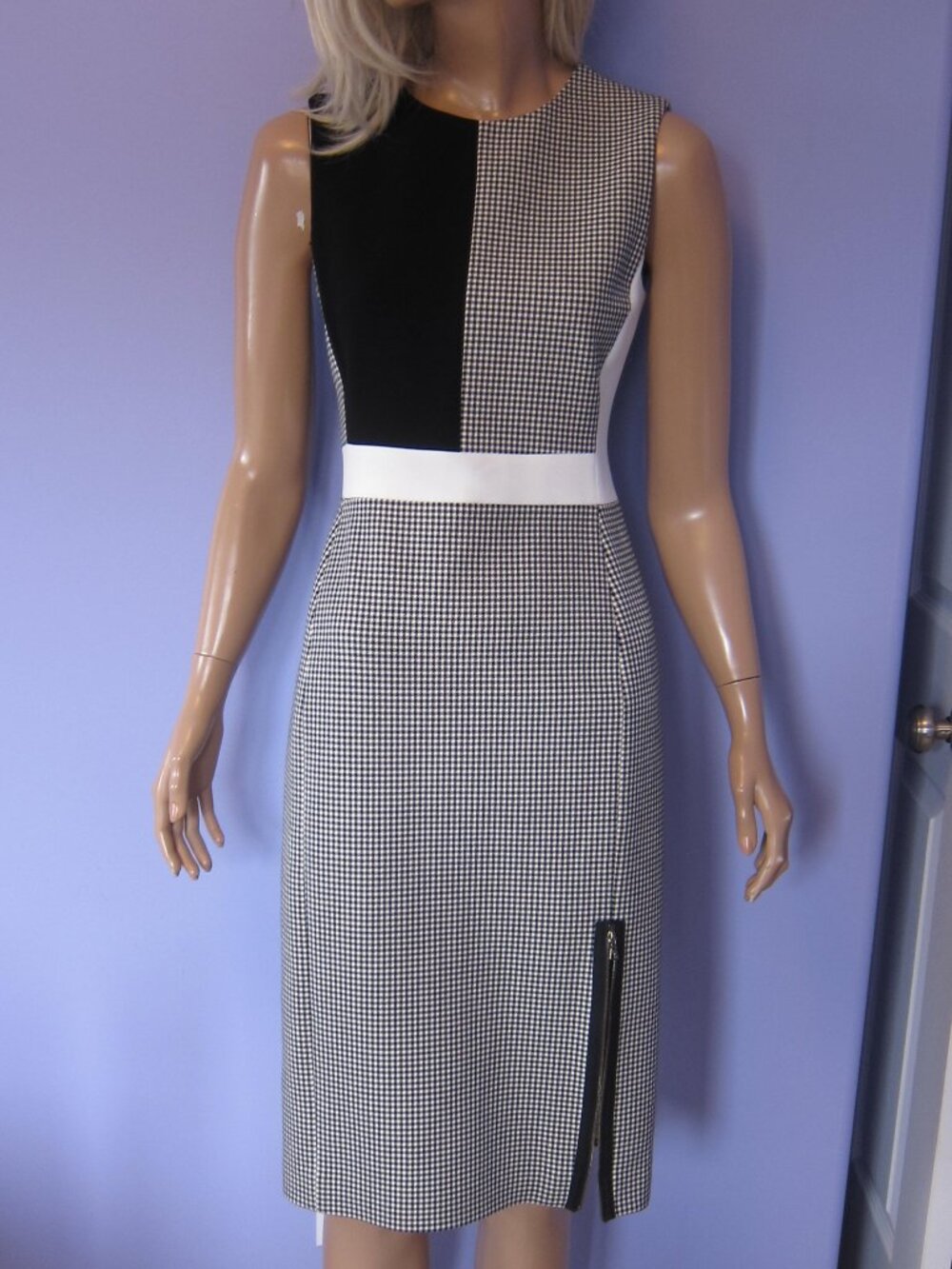 JUDITH & CHARLES Alicia BLACK HOUNDSTOOTH Sheath Dress EUC Size 4